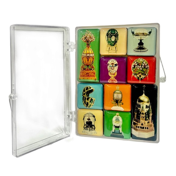 Vintage FABERGE Imperial Easter Egg Magnet 10-piece Set Museum Quality EUC - Picture 3 of 12